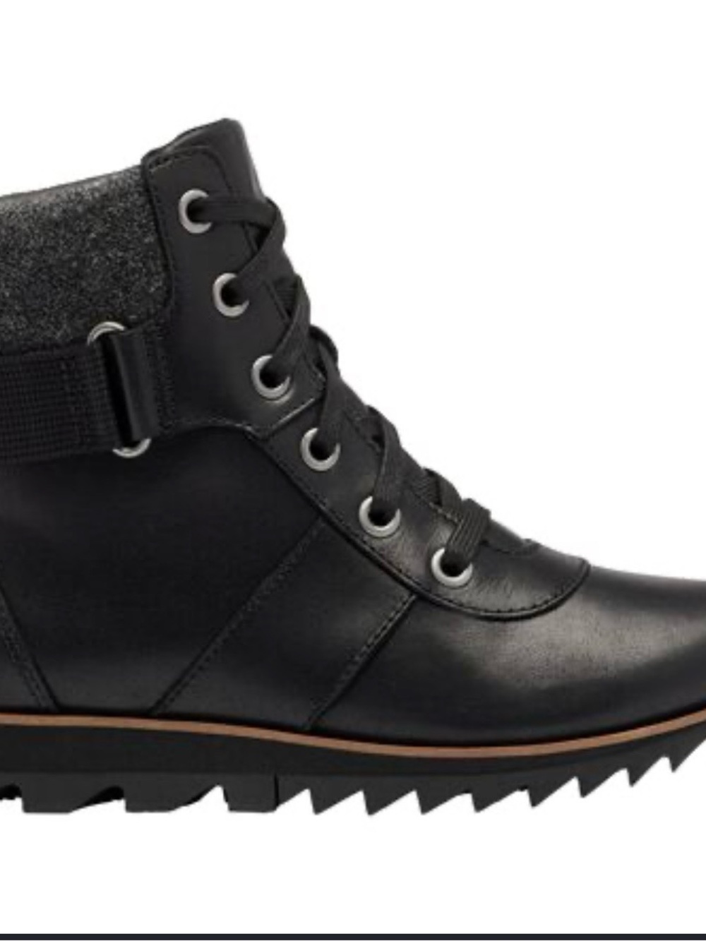 SOREL Harlow Conquest Black Leather Combat Boots 10